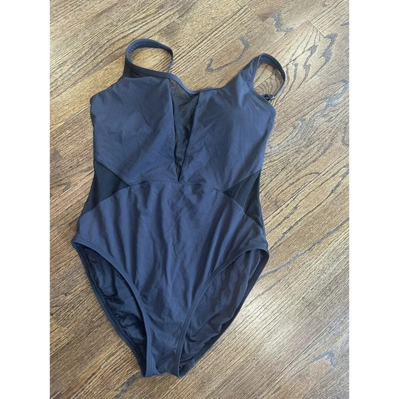 La Blanca Mesh Insert One Piece Swimsuit Black US 14 M0261 - Picture 2 of 8